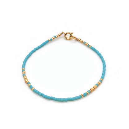 Ig Style Simple Style Round Seed Bead Copper Beaded Knitting Plating 18k Gold Plated Women's Bracelets