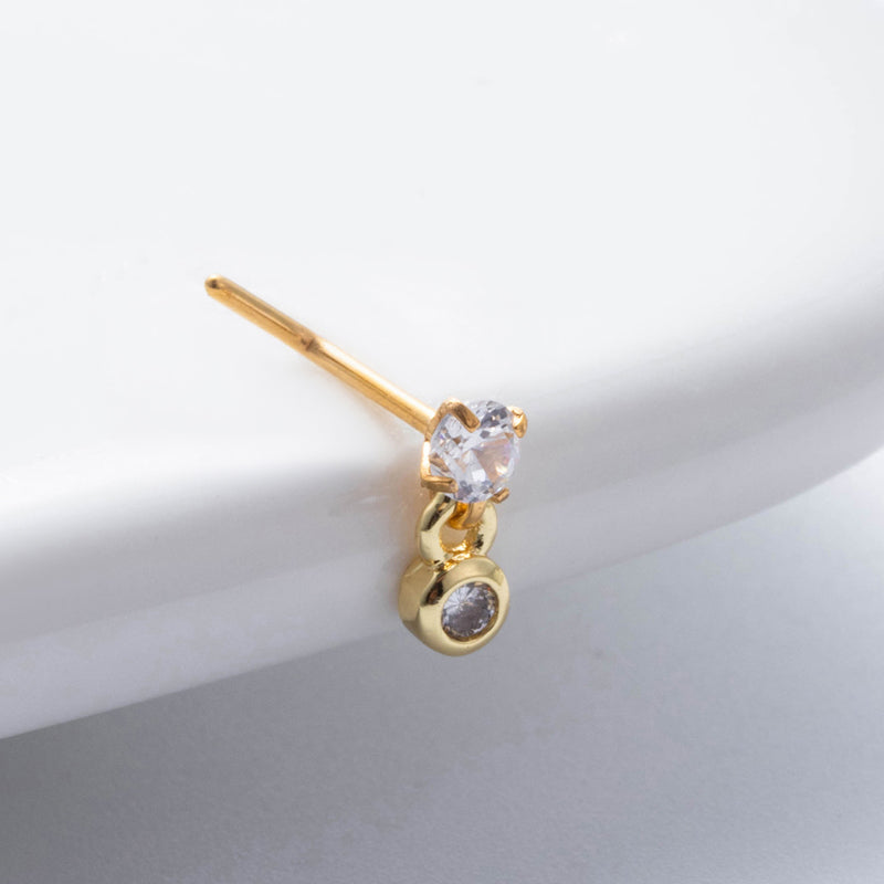 Basic Classic Style Moon Starfish Heart Shape Stainless Steel Plating Inlay Zircon 18k Gold Plated Nose Studs