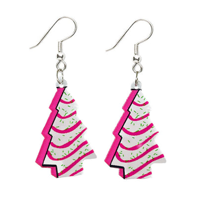 1 Pair Casual Christmas Tree Santa Claus Lightning Arylic Iron Drop Earrings