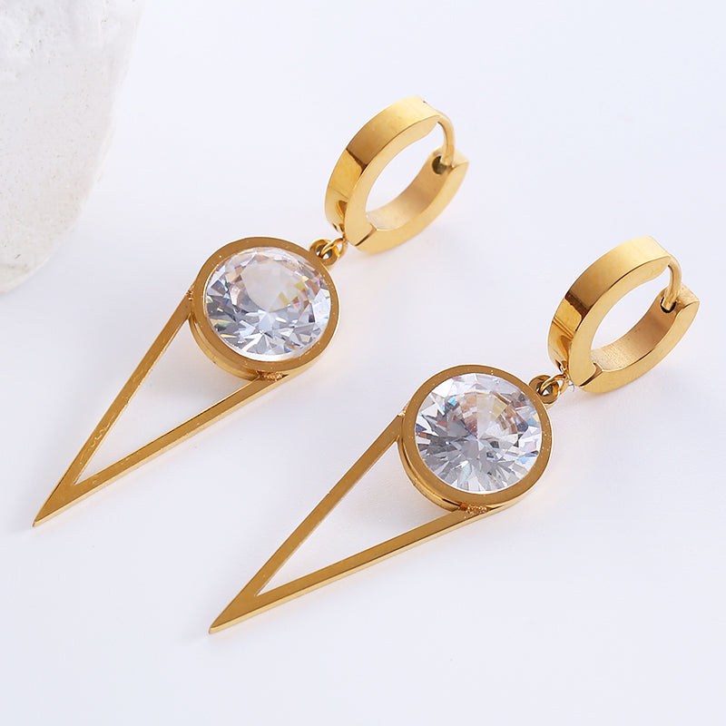 1 Pair Elegant Luxurious Classic Style Star Tassel Butterfly Inlay Stainless Steel Zircon 18k Gold Plated Rose Gold Plated Drop Earrings