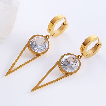 1 Pair Elegant Luxurious Classic Style Star Tassel Butterfly Inlay Stainless Steel Zircon 18k Gold Plated Rose Gold Plated Drop Earrings