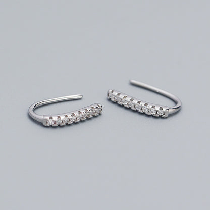 1 Pair Ig Style Simple Style Geometric Plating Inlay Sterling Silver Zircon Ear Studs