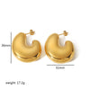 1 Pair Simple Style U Shape Polishing Plating Stainless Steel 18k Gold Plated Ear Studs