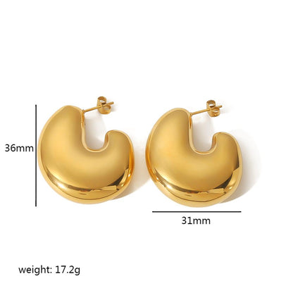 1 Pair Simple Style U Shape Polishing Plating Stainless Steel 18k Gold Plated Ear Studs