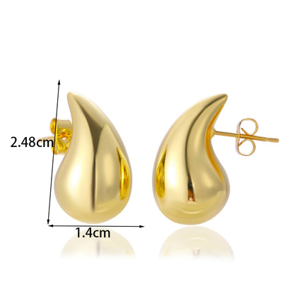 1 Pair Simple Style Water Droplets Copper Ear Studs