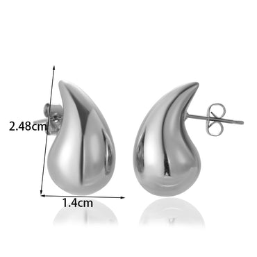 1 Pair Simple Style Water Droplets Copper Ear Studs