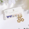 3 Pairs Cute Butterfly Plating Inlay Stainless Steel Artificial Diamond Gold Plated Drop Earrings