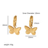 1 Pair Simple Style Butterfly Polishing Plating Stainless Steel 18k Gold Plated Drop Earrings