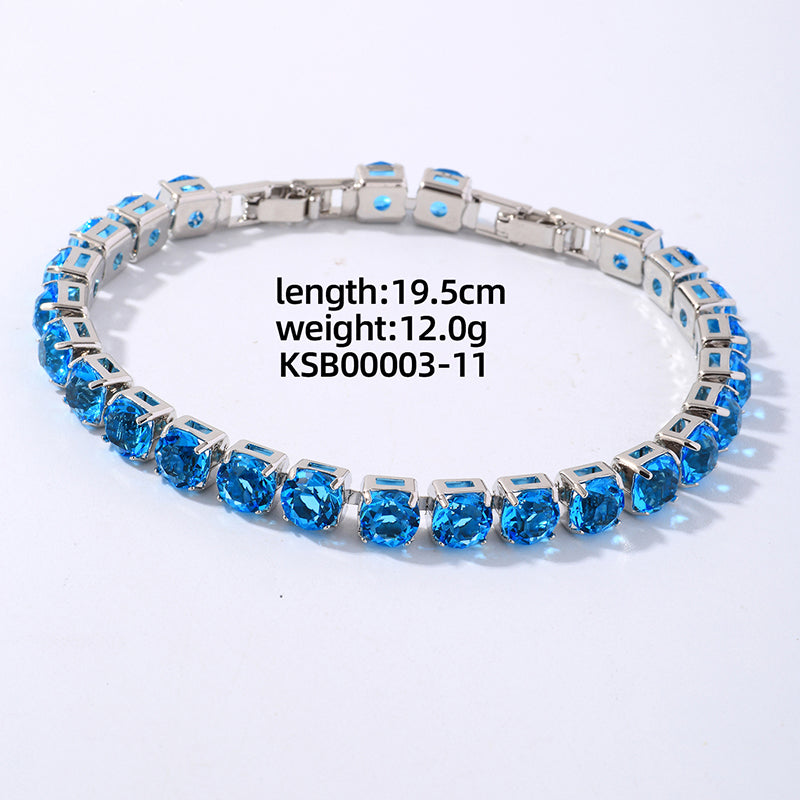 Hip-hop Vintage Style Simple Style Solid Color Copper Plating Inlay Zircon Silver Plated Bracelets