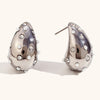 1 Pair Lady Water Droplets Plating Inlay Stainless Steel Artificial Diamond 18k Gold Plated Ear Studs