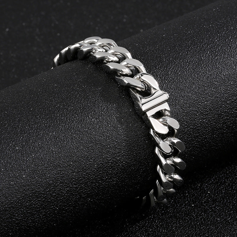 Hip-hop Punk Solid Color Titanium Steel Plating Bracelets Necklace