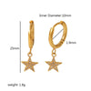 1 Pair Streetwear Star Snake Butterfly Polishing Plating Inlay Stainless Steel Zircon 18k Gold Plated Drop Earrings