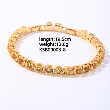 Hip-hop Vintage Style Simple Style Solid Color Copper Plating Inlay Zircon Gold Plated Bracelets