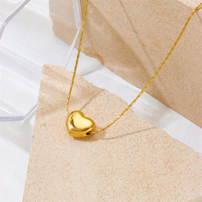 Elegant Heart Shape Titanium Steel Plating Pendant Necklace