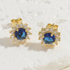 1 Pair Cute Simple Style Commute Round Flowers Copper Zircon 14k Gold Plated Ear Studs