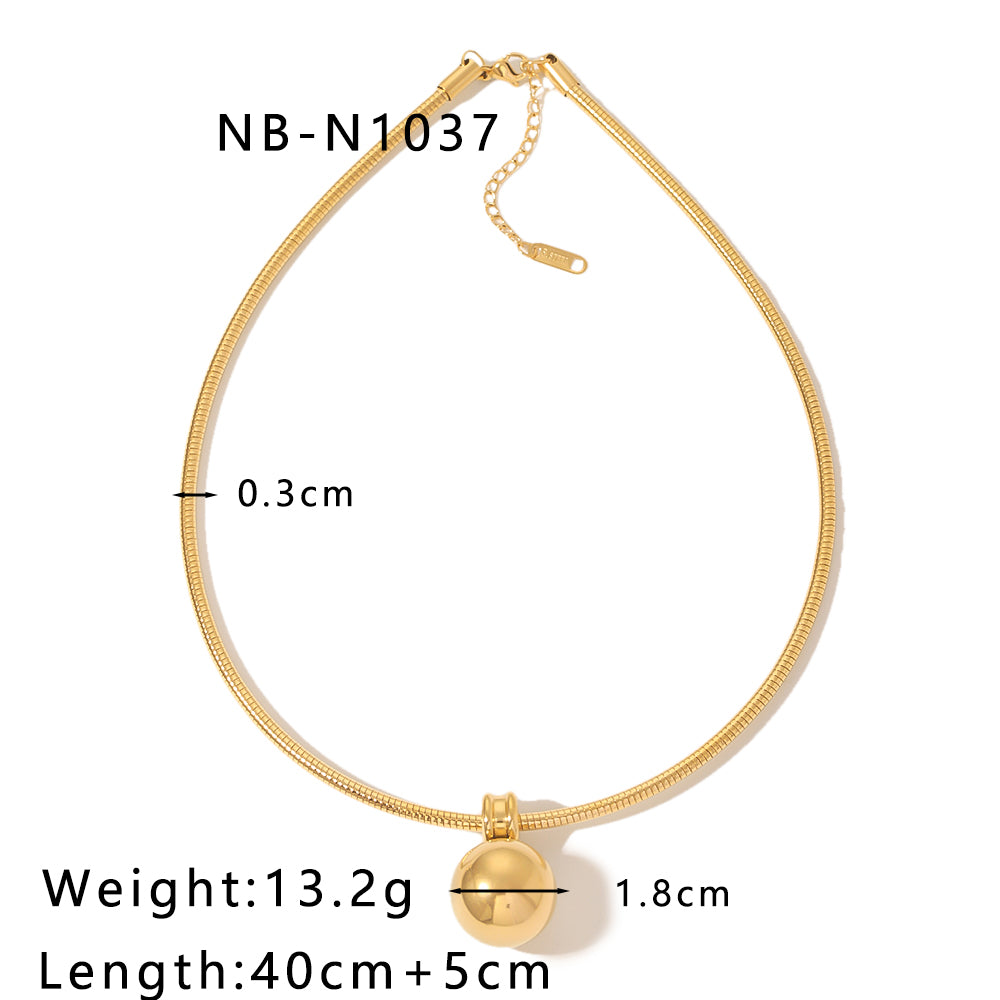 Hip-hop Modern Style Classic Style Round Heart Shape Ball Stainless Steel Plating 18k Gold Plated Necklace