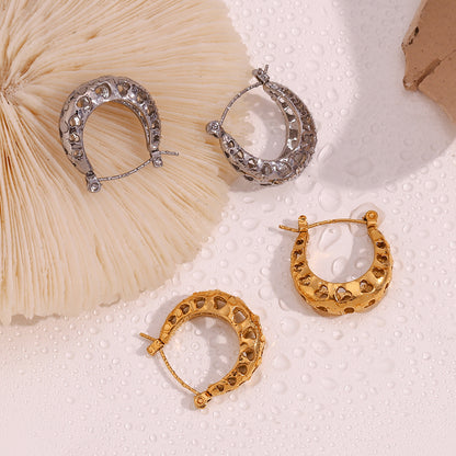 1 Pair Basic Simple Style Classic Style Solid Color Plating Stainless Steel 18k Gold Plated Ear Studs