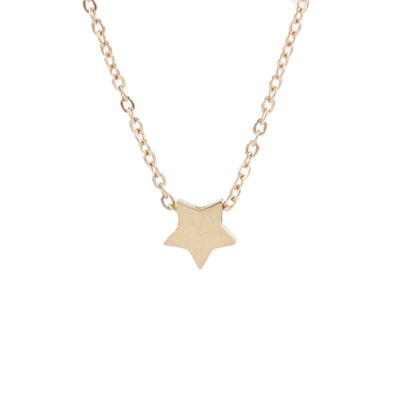 Simple Style Star Titanium Steel Plating 18k Gold Plated Rose Gold Plated Necklace