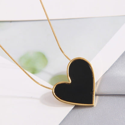 Simple Style Star Heart Shape Titanium Steel Pendant Necklace