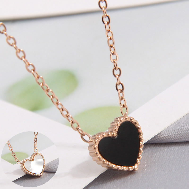 Simple Style Star Heart Shape Titanium Steel Pendant Necklace