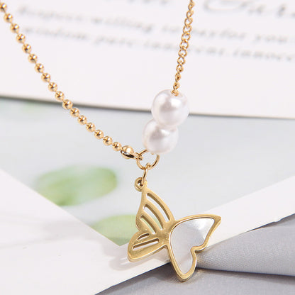 Simple Style Star Heart Shape Titanium Steel Pendant Necklace