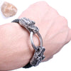 1 Piece Vintage Style Dragon Pu Leather Alloy Handmade Men's Bracelets