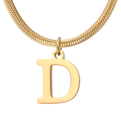 Wholesale Simple Style Letter Stainless Steel Titanium Steel Plating Gold Plated Pendant Necklace