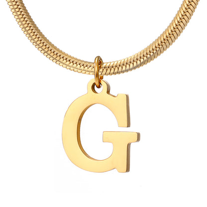 Wholesale Simple Style Letter Stainless Steel Titanium Steel Plating Gold Plated Pendant Necklace