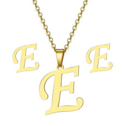 Classic Style Letter Stainless Steel Plating Gold Plated Jewelry Set