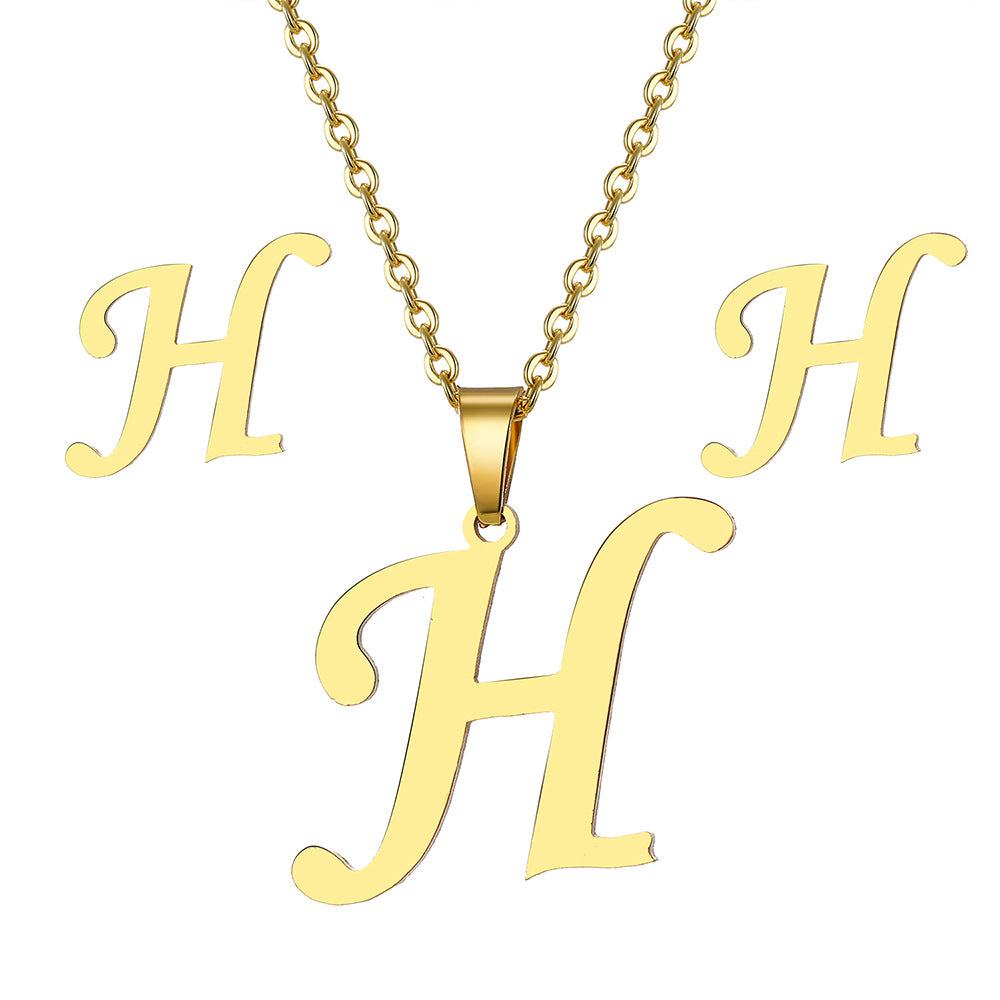 Classic Style Letter Stainless Steel Plating Gold Plated Jewelry Set