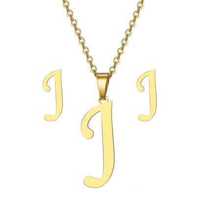 Classic Style Letter Stainless Steel Plating Gold Plated Jewelry Set