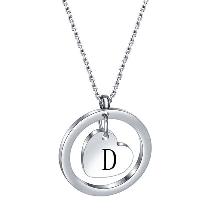 Simple Style Letter Stainless Steel Titanium Steel Plating Pendant Necklace