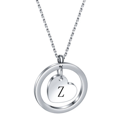 Simple Style Letter Stainless Steel Titanium Steel Plating Pendant Necklace