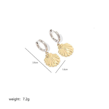 1 Pair Elegant Vintage Style Shell Plating Stainless Steel 18k Gold Plated Drop Earrings