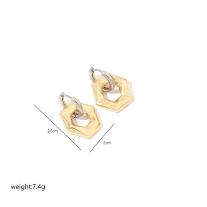 1 Pair Simple Style Geometric Polishing Plating Stainless Steel 18k Gold Plated Hoop Earrings