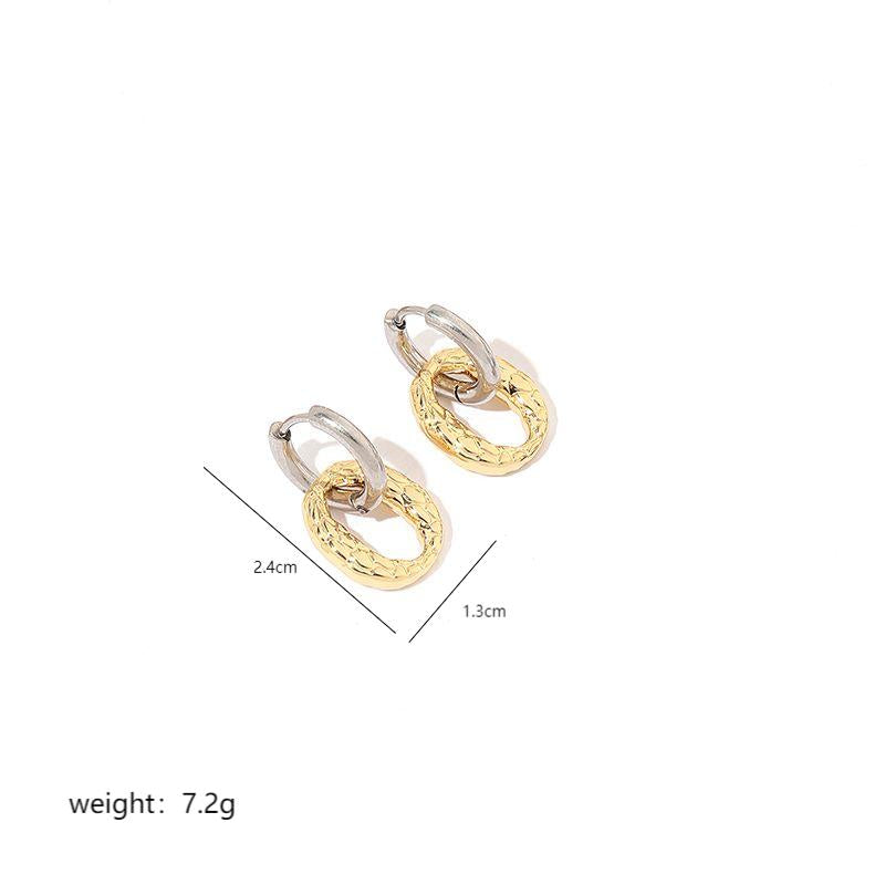 1 Pair Simple Style Geometric Polishing Plating Stainless Steel 18k Gold Plated Hoop Earrings