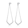 1 Pair Elegant Solid Color Plating Inlay Sterling Silver Zircon Drop Earrings