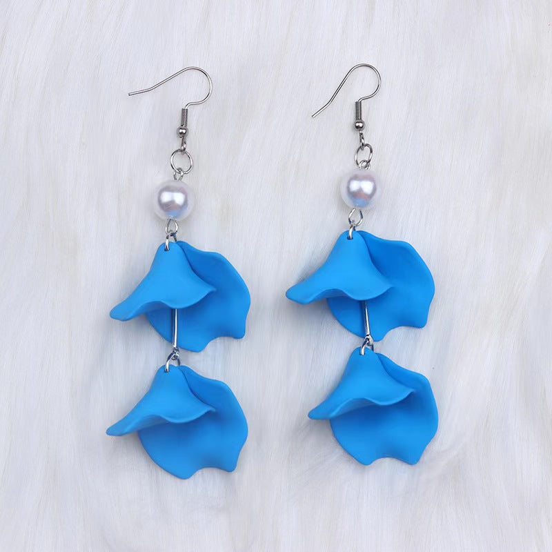 1 Pair Simple Style Maple Leaf Patchwork Arylic Drop Earrings