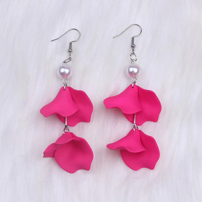 1 Pair Simple Style Maple Leaf Patchwork Arylic Drop Earrings