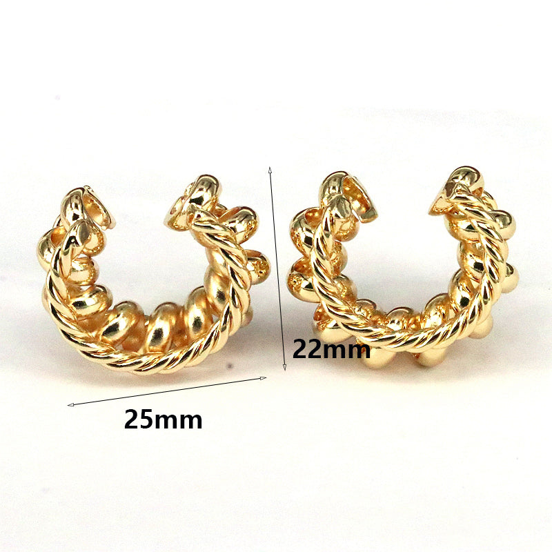 1 Pair Simple Style Solid Color Plating Copper 18k Gold Plated Ear Cuffs