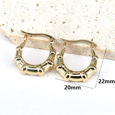 1 Pair Vintage Style Solid Color Plating Copper Gold Plated Earrings