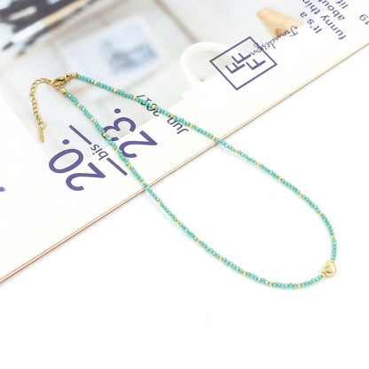 Bohemian Romantic Sweet Color Block Stainless Steel Necklace