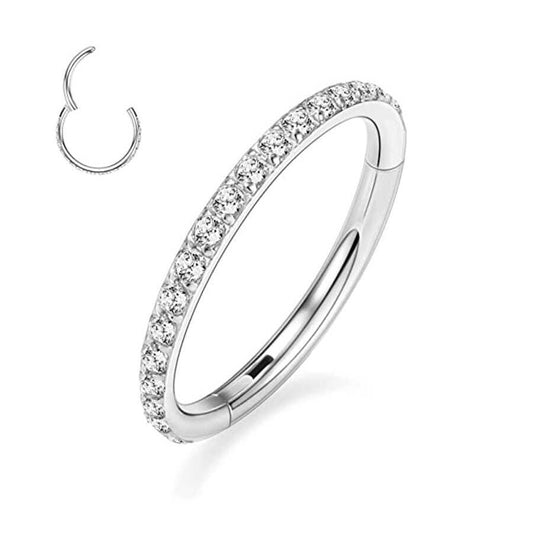 Simple Style Solid Color Stainless Steel Plating Inlay Zircon 18k Gold Plated Nose Ring
