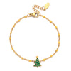 Wholesale Cartoon Style Cute Christmas Tree Stainless Steel Enamel Plating Gold Plated Bracelets