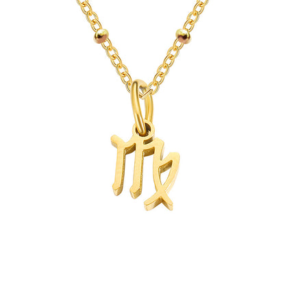 Simple Style Constellation Stainless Steel Plating Gold Plated Pendant Necklace