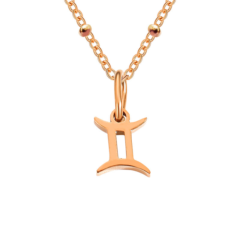 Simple Style Constellation Stainless Steel Plating Gold Plated Pendant Necklace