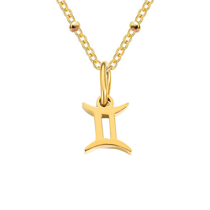 Simple Style Constellation Stainless Steel Plating Gold Plated Pendant Necklace