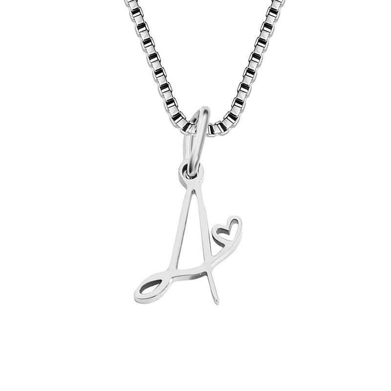 Simple Style Letter Stainless Steel Plating Gold Plated Pendant Necklace