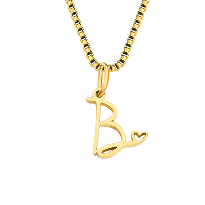 Simple Style Letter Stainless Steel Plating Gold Plated Pendant Necklace