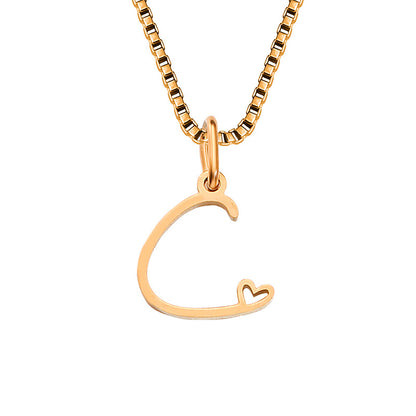 Simple Style Letter Stainless Steel Plating Gold Plated Pendant Necklace